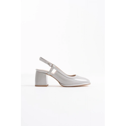 Taila Gri Rugan Kadın Topuklu Ayakkabı