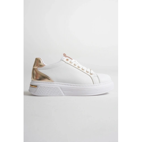 Vega Altın Detaylı Beyaz Kadın Spor Ayakkabı