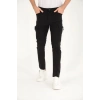 Erkek Fermuar Detaylı Siyah Pantolon