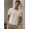 Erkek Basic Yuvarlak Yaka Kırık Beyaz Tshirt