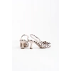 Bej Leopar Fiyonklu Kitten Topuklu Slingback Kadın Ayakkabı TR08MS24E
