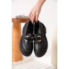 Kadın Siyah Cilt 6cm Topuklu Loafer TR17MS01C