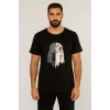 Erkek  Kartal Baskılı T-shirt
