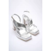 Gümüş Kadın Topuklu Platform Sandalet TR12MY04F