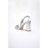 Gümüş Kadın Topuklu Platform Sandalet TR12MY04F