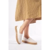 Kadın Beyaz Triko Jüt Sargı El Yapımı Espadril TR44MY01B