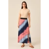 Kadın Mavi-Pembe Renkli Uzun Etek