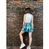 Kadın Mavi Beyaz Şort
