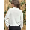 Kadın Kırık Beyaz Fermuar Detaylı Triko