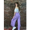 Kadın Lila Bol Paça Pantolon