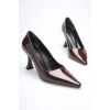 Kadın Rugan Acı Kahve Stiletto TR08MS27M