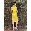 Kadın Sarı Güpür Askılı Elbise