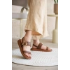 Kadın Taba 2cm Topuk Boyu Yazlık Rahat Sandalet TR27MY05B