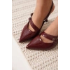 Kadın Bordo Rugan Topuklu Ayakkabı TR08MS39D