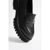 Kadın Günlük Siyah Kroko Loafer Ayakkabı TR10MS02G