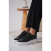 Nova Kadın Gümüş Detaylı Siyah Sneaker