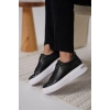 Nova Kadın Gümüş Detaylı Siyah Sneaker