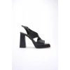 Siyah Kadın Topuklu Platform Sandalet TR12MY04A