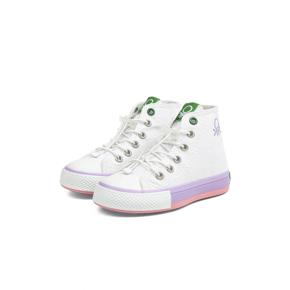 Benetton Çocuk Uzun Spor Ayakkabı Beyaz-Lila