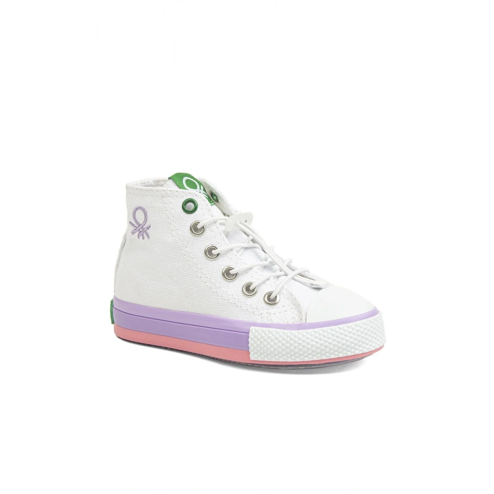 Benetton Çocuk Uzun Spor Ayakkabı Beyaz-Lila