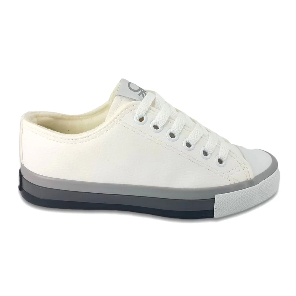 Benetton Erkek Kırık Beyaz Deri Spor Ayakkabı