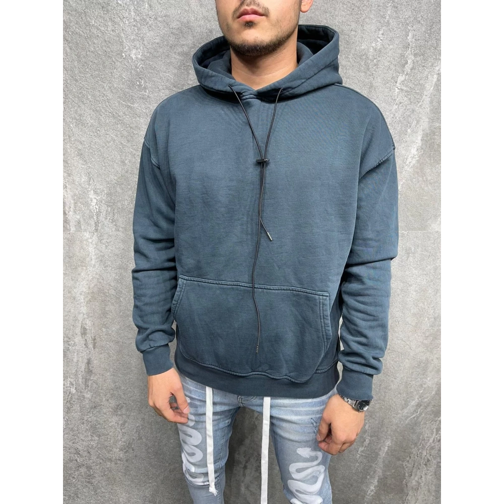 Erkek Antrasit Trend Kapüşonlu Sweatshirt