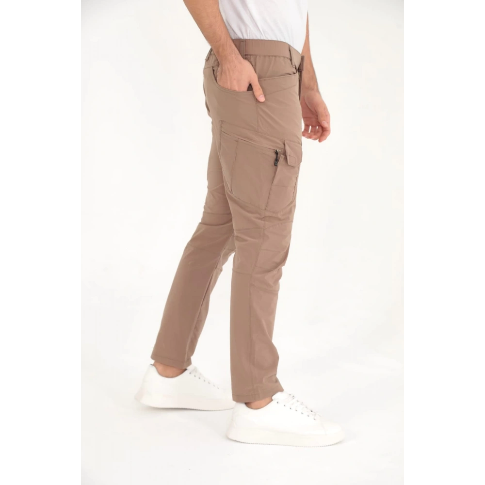 Erkek Fermuar Detaylı Vizon Pantolon