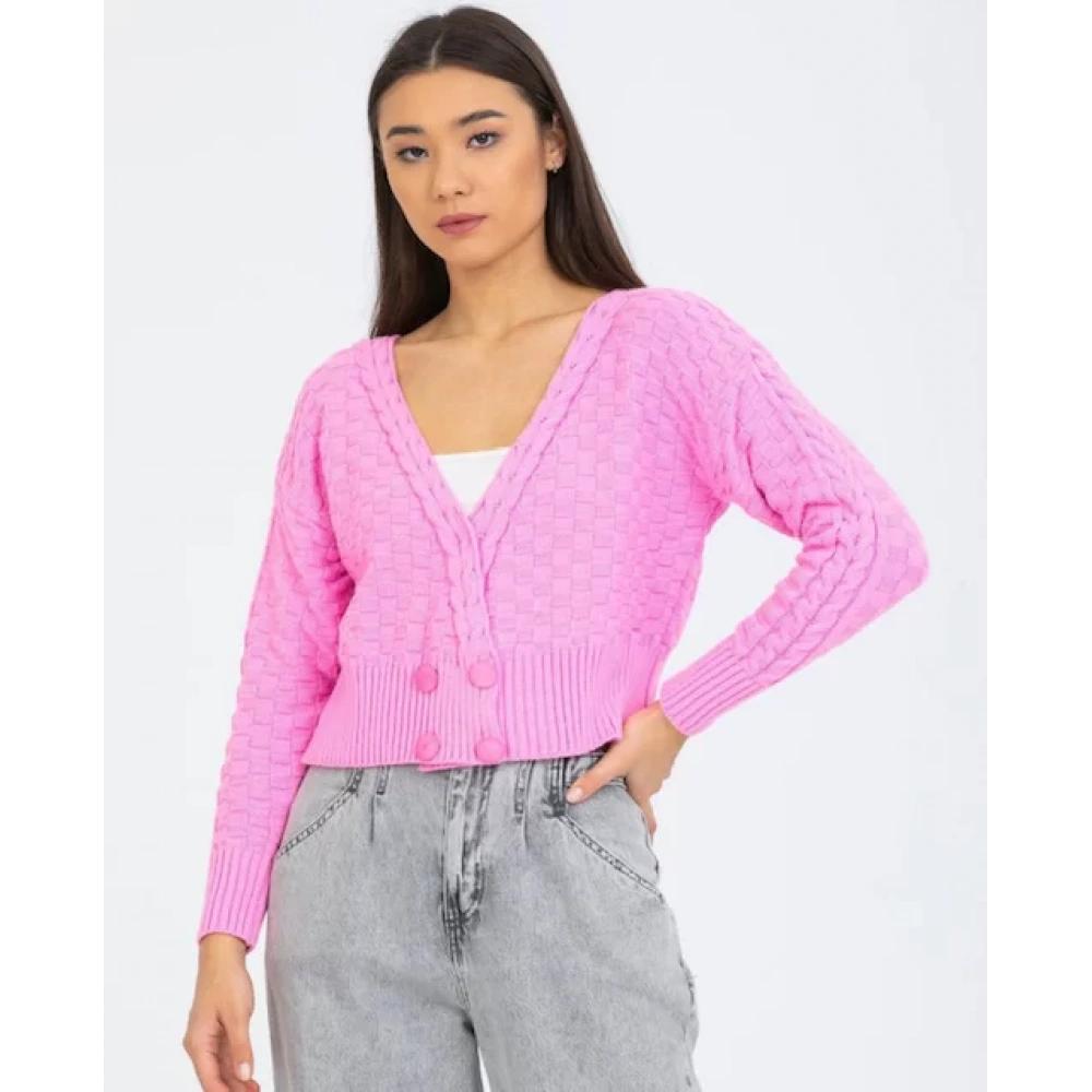 Kadın Pembe Triko Hırka