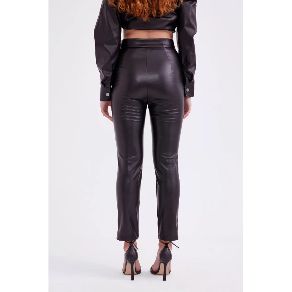 Kadın Siyah Deri Pantolon