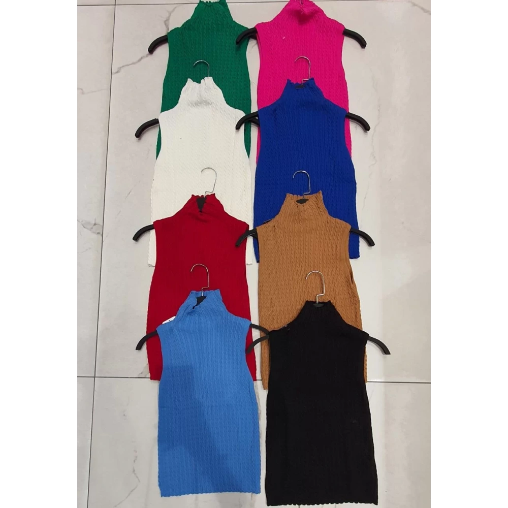 Kadın Siyah Sıfır Kol Triko Kazak