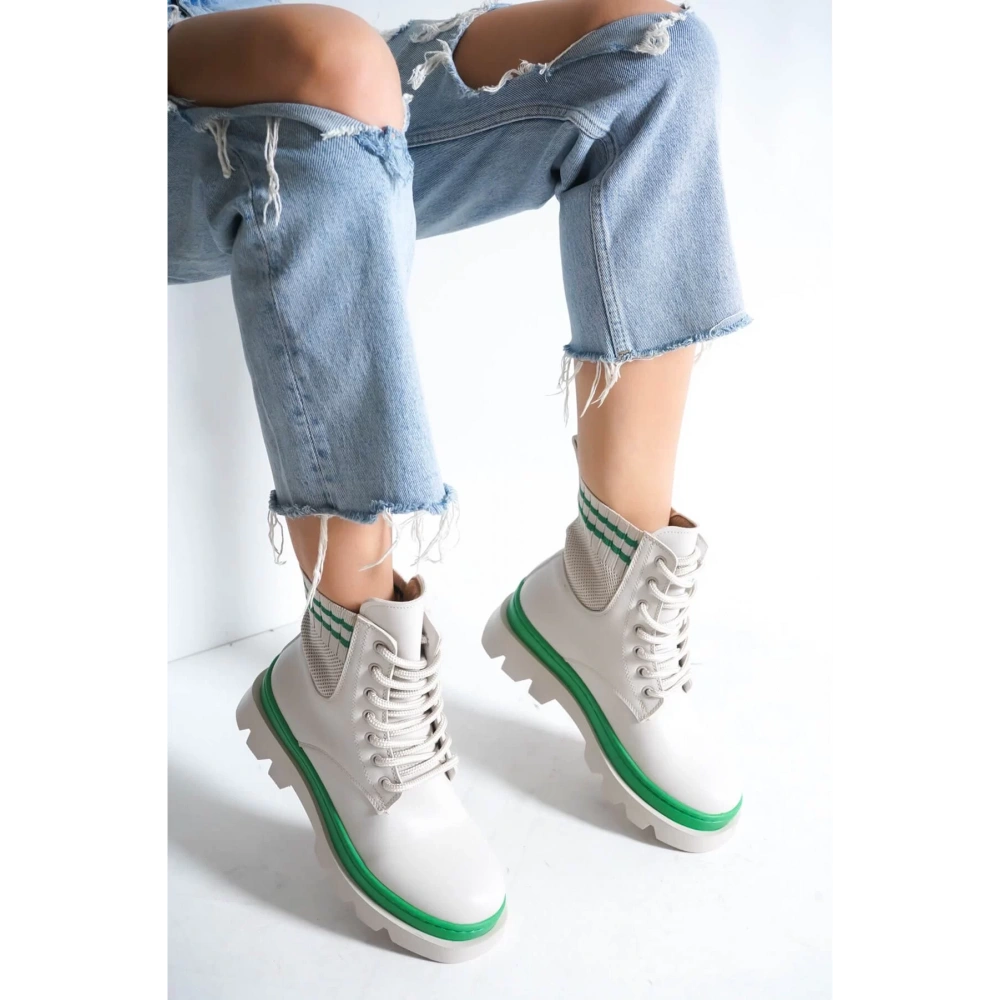 Kadın Yeşil Detaylı Bağcıklı Bot