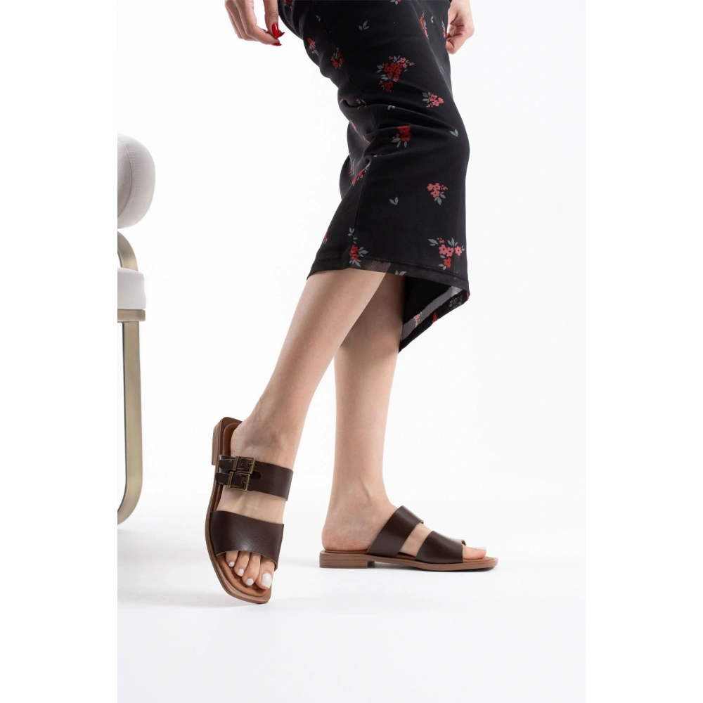 Acı Kahve Hakiki Deri Terlik TR31MY33D