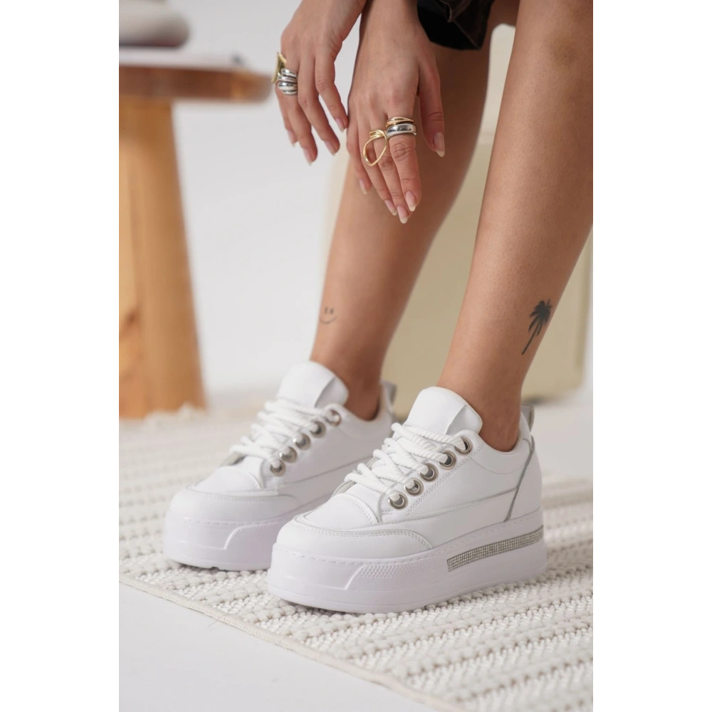 Alice Beyaz Kadın Gizli Topuklu Sneaker