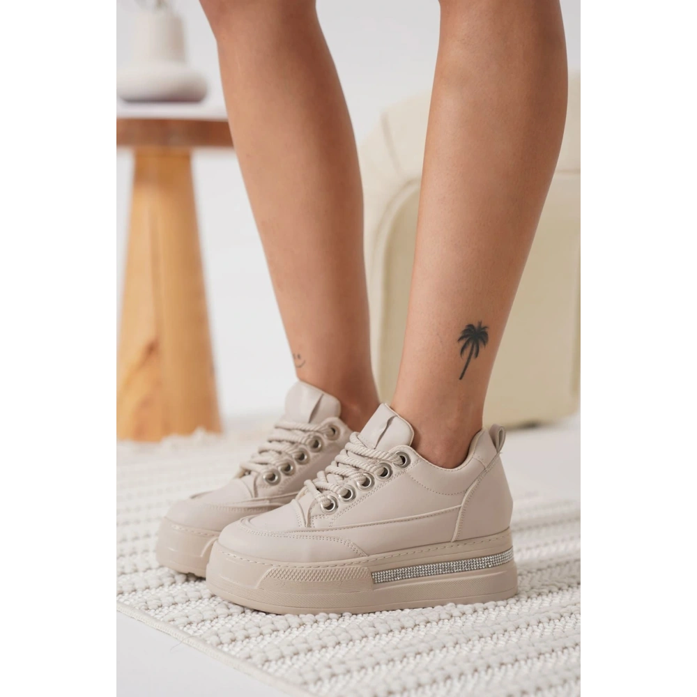 Alice Kadın Bej Gizli Topuklu Sneaker