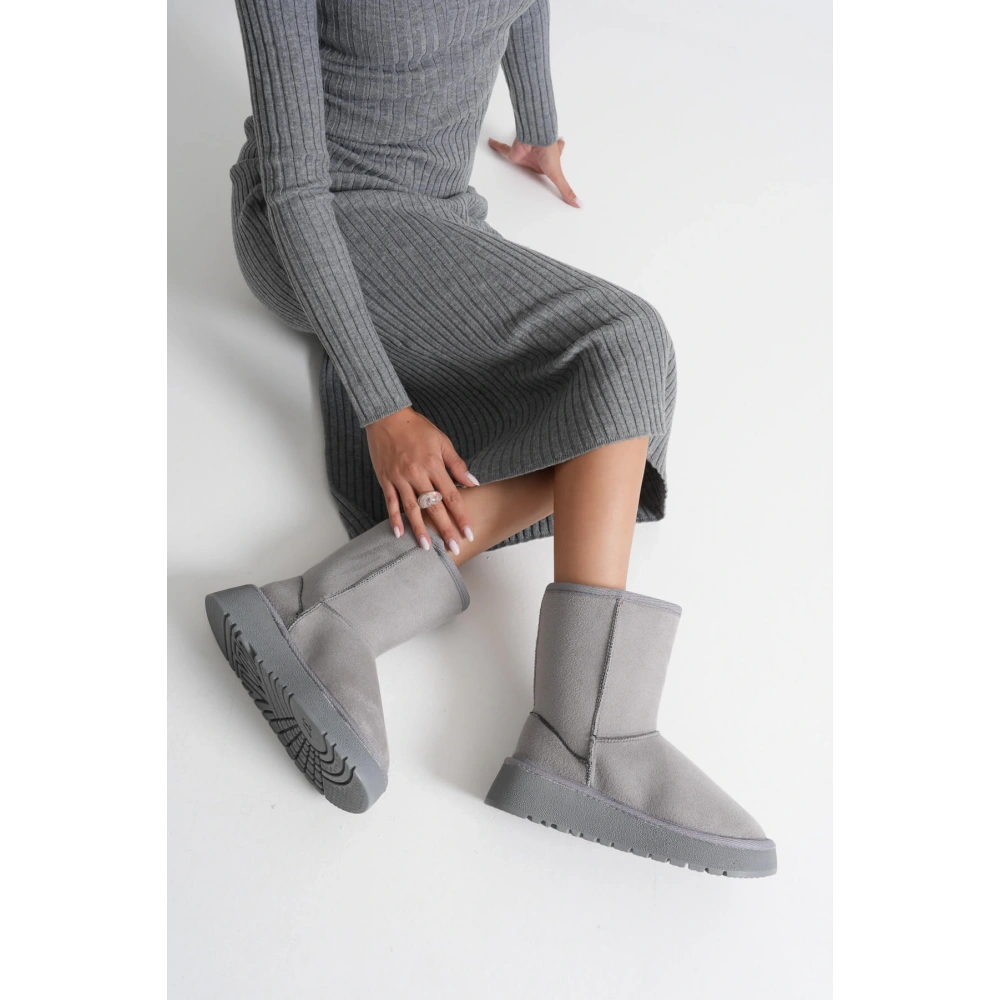 Kadın Gri Kışlık Kürklü Bot TR14MK04D