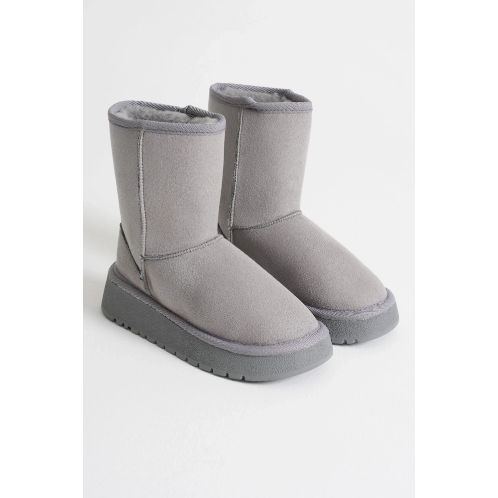 Anisa Kadın Gri Kışlık Kürklü Bot