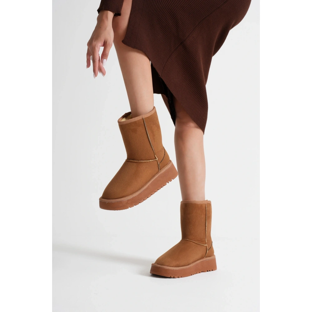 Anisa Kadın Taba Kışlık Kürklü Bot