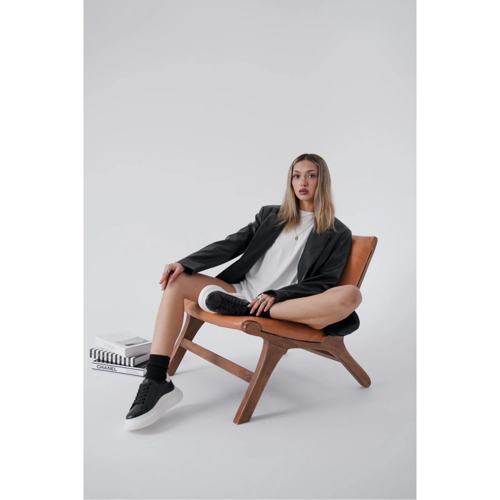 Bella Siyah Beyaz Kadın Spor Ayakkabı