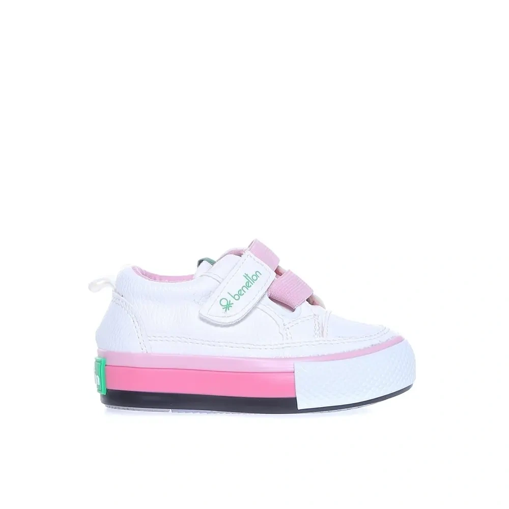 Benetton Çocuk Deri Beyaz-Pembe Spor Ayakkabı