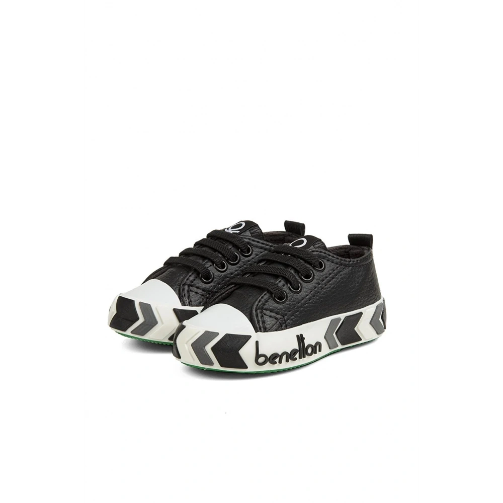 Benetton Siyah Çocuk Deri Spor Ayakkabı