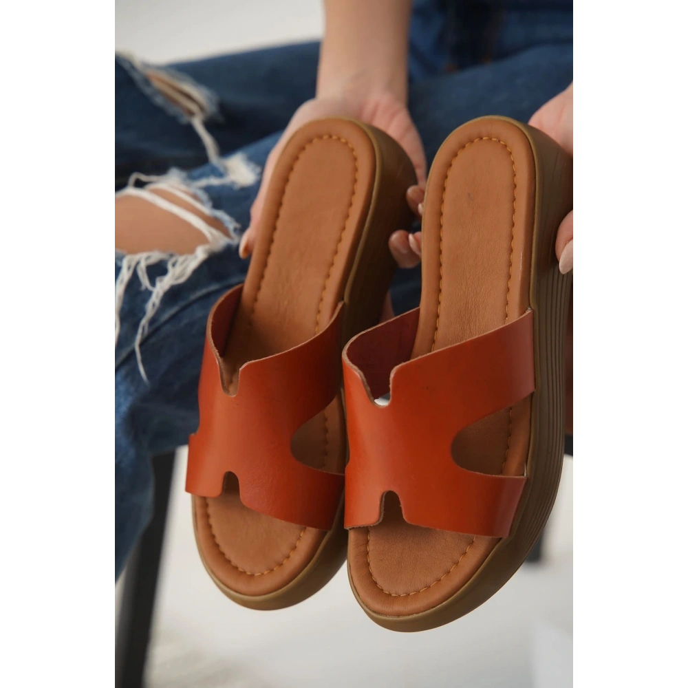 Kiremit Hakiki Deri Terlik TR31MY54F