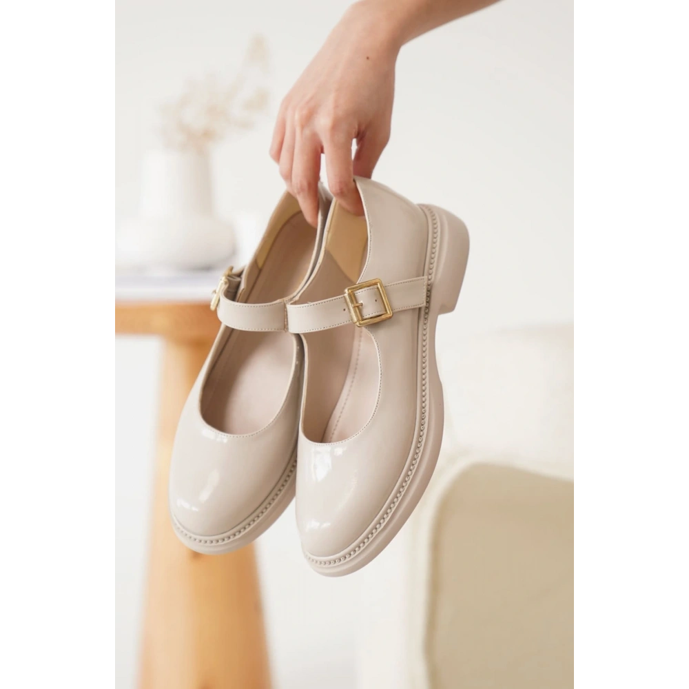 Briana Bej Rugan Toka Detaylı Mary Jane Ayakkabı