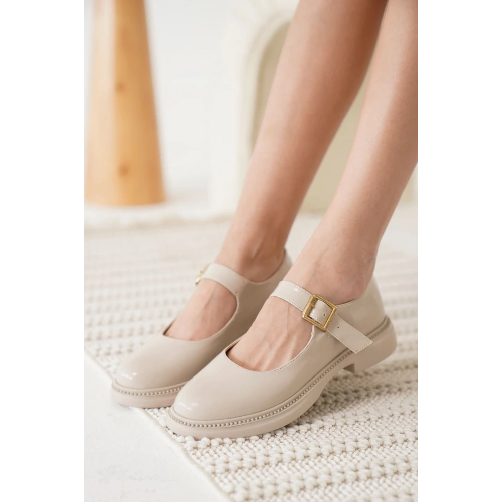 Briana Bej Rugan Toka Detaylı Mary Jane Ayakkabı