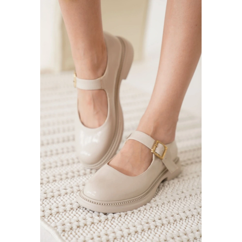 Briana Bej Rugan Toka Detaylı Mary Jane Ayakkabı