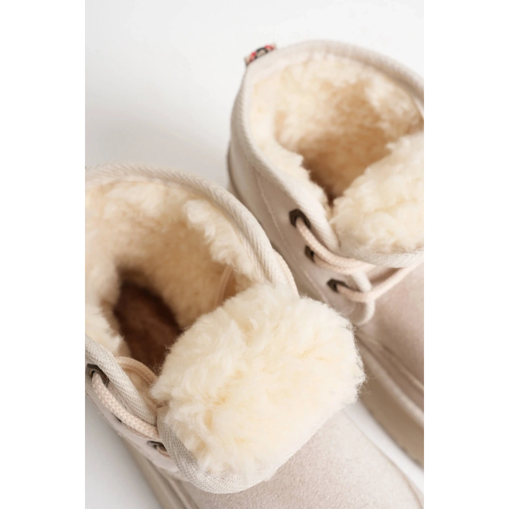 Elena Kadın Bej Kışlık İçi Kürklü Kalın Taban Bot