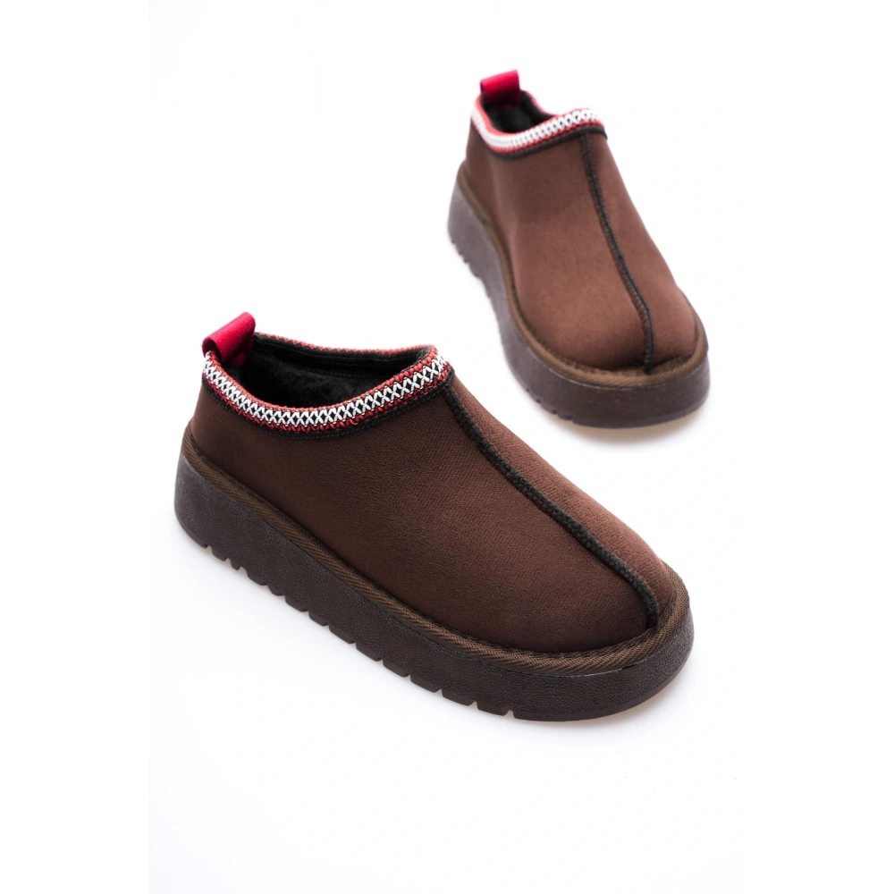 Elsa Kadın Acı Kahve Kışlık Kürklü Terlik