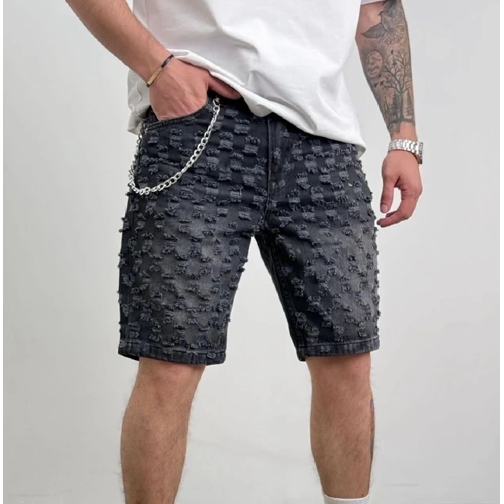 Erkek Yeni Sezon Zincirli Kot Şort