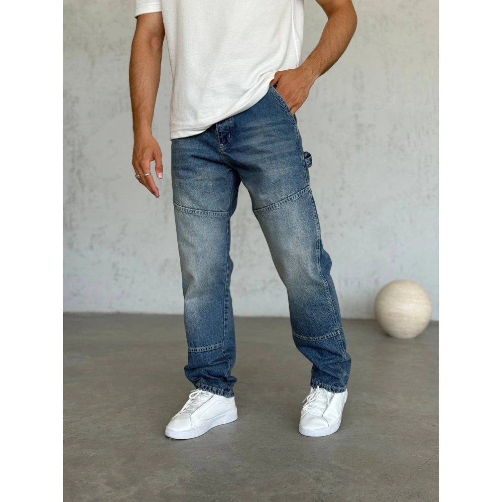 Erkek Mavi Detaylı Pantolon