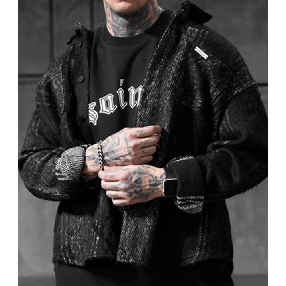 Erkek Siyah Kaşe Gömlek