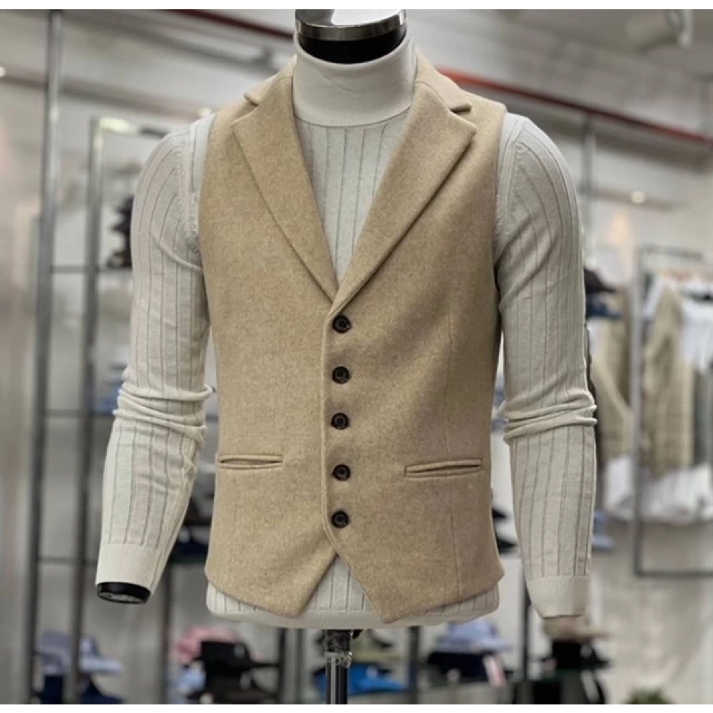 Erkek Krem Boğazlı Esnek Kazak